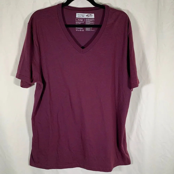 Vans Shirt Men’s XL Red V-neck Short Sleeve Cotton Blend - Picture 1 of 7